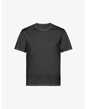 Prada Logo-Embroidered Slim-Fit Stretch-Cotton T-Shirt Xxl - Black