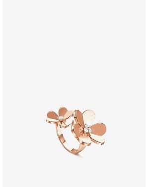 Van Cleef & Arpels Frivole Between The Finger 18Ct Rose- And 0.24Ct Round-Cut Diamond Ring - White