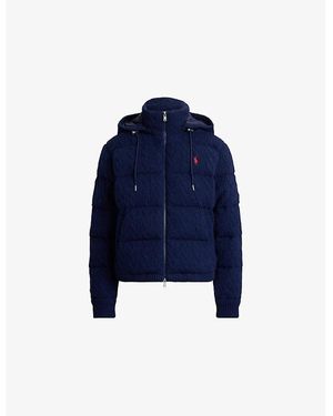 Polo Ralph Lauren Hooded Cable-Knit Wool And Cashmere-Blend Puffer - Blue