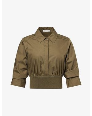 Jonathan Simkhai Stiles Cropped Cotton Shirt - Green