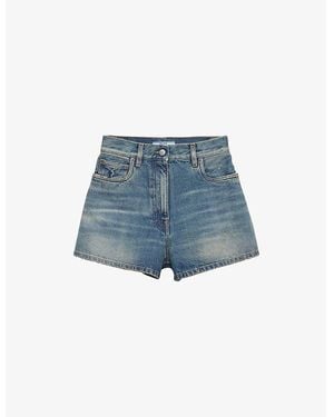 Prada Washed Regular-Fit Denim Shorts - Blue