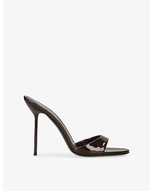 Paris Texas Lidia Patent-Leather Mules - Metallic
