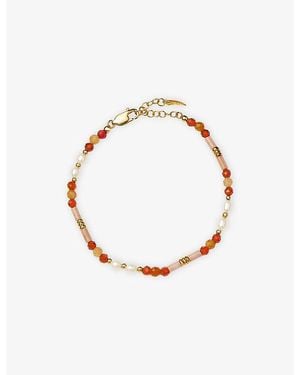 Missoma Gemstone 18Ct- Plated Brass And Pearl Beaded Bracelet - White