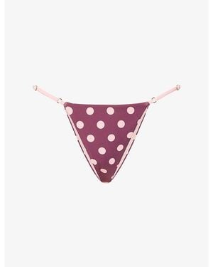 HYPHEN Polka-Dot Tangy Bikini Bottoms - Pink
