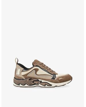 Sandro Flame Suede And Mesh Trainers - Brown