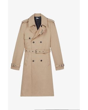 The Kooples Double-Breasted Cotton Trench Coat - Natural