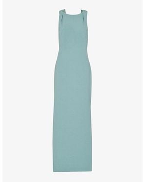 Whistles Tie-Back Slim-Fit Stretch-Woven Maxi Dress - Blue