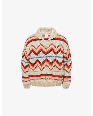 Visvim Cowichan Hand-Knit Wool Cardigan - Red