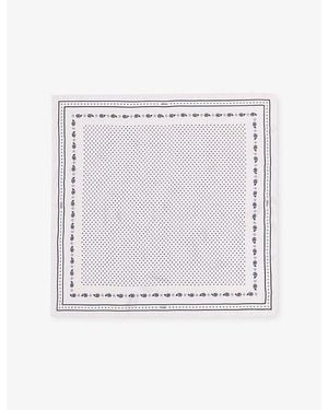 Maje Polka Dot-Print Silk-Twill Scarf - White