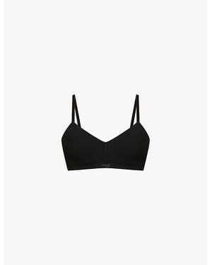 Sloggi Ever Ease Padded Non-Wired Cotton-Blend Bra - Black