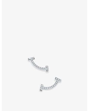 Tiffany & Co. Tiffany T Smile 18Ct- And Diamond Earrings - White