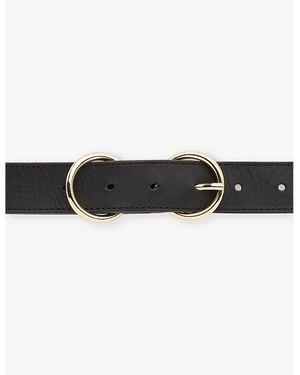 Whistles Double-Ring Buckle Leather Belt - Black