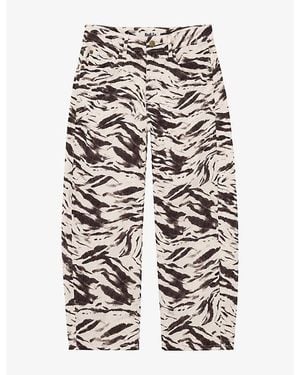 Ro&zo Zebra-Print Barrel-Leg Denim Jeans - Multicolour