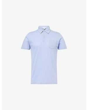 Sunspel Riviera Cotton-Piqué Polo Shirt - Blue