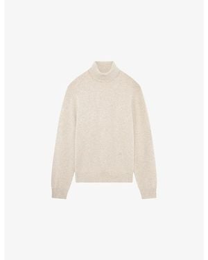 The Kooples Turtleneck Relaxed-Fit Stretch Cashmere-Blend Jumper - White