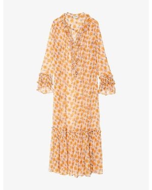 Zadig & Voltaire Ralicel Floral-Print Woven Maxi Dress - Metallic