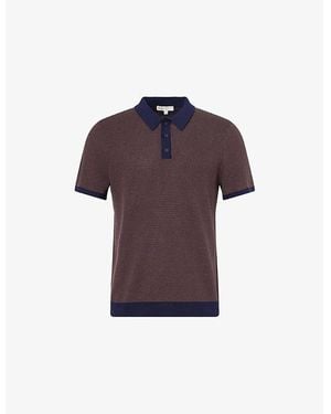 Onia Short-Sleeve Textured-Knit Cotton Polo Shirt - Purple