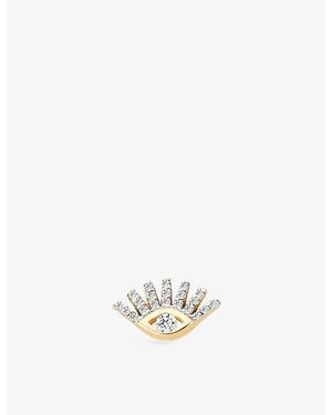 Kismet by Milka Pave Evil Eye 0.10Ct Diamond Stud Earring - White