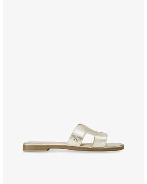 KG by Kurt Geiger Raven Faux-Leather Flat Sandals - Natural