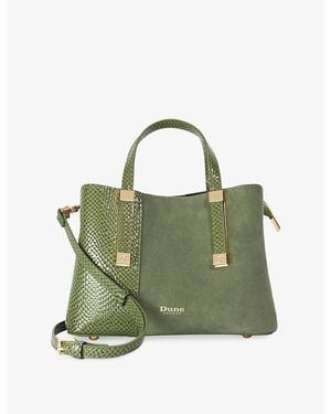 Dune Dinkydorry Mini Faux-Leather Tote Bag - Green