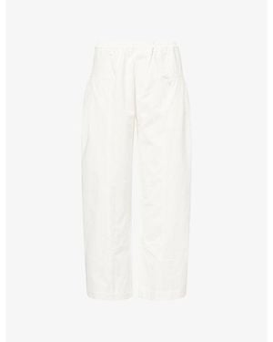 Deiji Studios Barrel-Leg Zip-Pocket Cotton Trousers - White