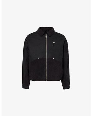 Trapstar Irongate Coach Cord-Panel Cotton-Twill Jacket - Black