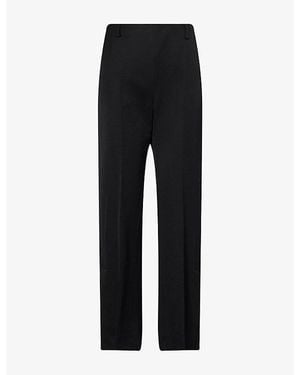KHAITE Grenare Straight-Leg Virgin-Wool Trousers - Black