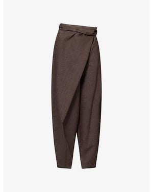 RÓHE Frames Sarong Knot Wool Trousers - Brown