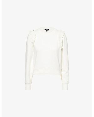 PAIGE Alfira Ruffle-Trim Cotton Sweatshirt - White