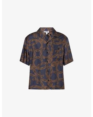 Loewe X Paula's Ibiza Short-Sleeve Silk Shirt - Blue