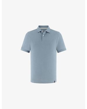 BOGGI Short-Sleeved Piqué Cotton-Blend Polo Shirt - Blue