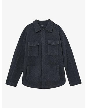 Reiss Banstead Flap-Pocket Wool Overshirt - Blue