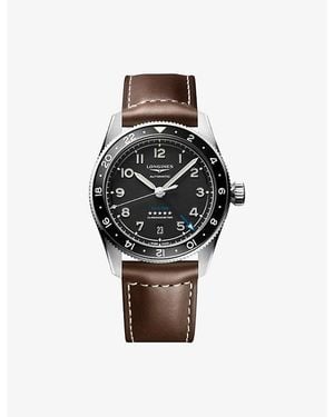 Longines L3.802.4.53.2 Spirit Zulu Time Ceramic Bezel Stainless-Steel Automatic Watch - Black