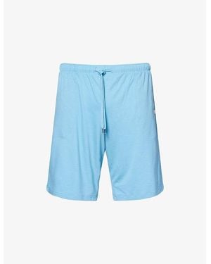 Derek Rose Basel Relaxed-Fit Pyjama Shorts - Blue