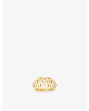 Apm Monaco Rayon De Soleil 18Ct- Plated Alloy And Cubic Zirconia Ring - Metallic