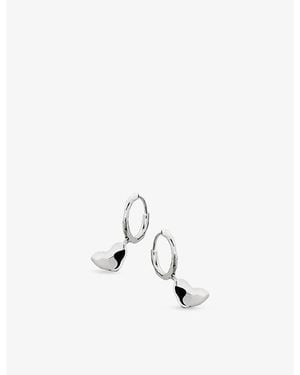 Monica Vinader Heart Drop 18Ct-Plated Vermeil Sterling- Huggie Earrings - Metallic