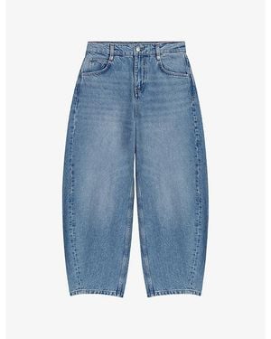 Maje Balloon-Leg High-Rise Denim Jeans - Blue