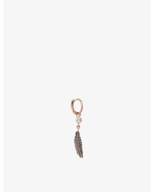 Kismet by Milka Dart 0.04Ct Diamond Drop Huggie - White