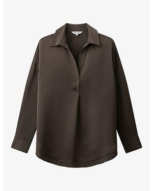 The White Company Relaxed-Fit Long-Sleeved Satin Shirt - Grey