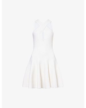 Alaïa Cross-Front Knit Mini Dress - White