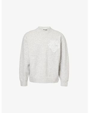 The Couture Club Fluffy Emblem Knitted Jumper - White