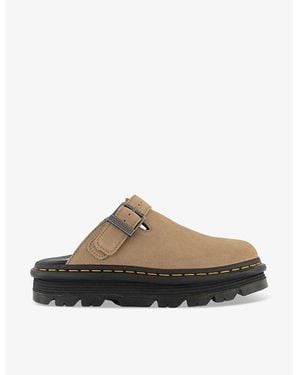 Dr. Martens Zebzag Platform Suede Mules - Brown