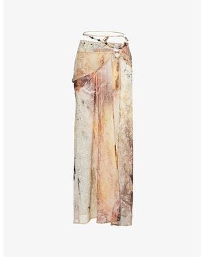 Jaded London Talita Cut-Out Stretch-Woven Maxi Skirt - Natural