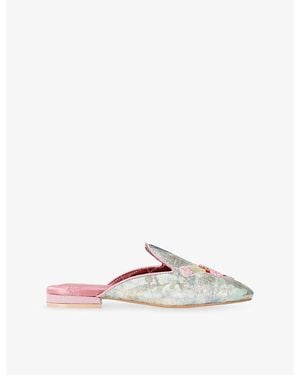 Kurt Geiger Embroidered Jacquard Satin Slippers - Multicolor
