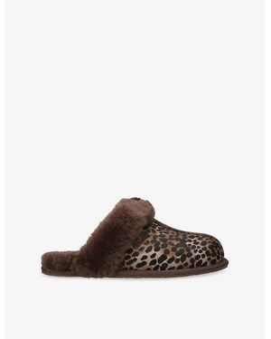 UGG Scuffette Suede And Shearling Slippers - Brown