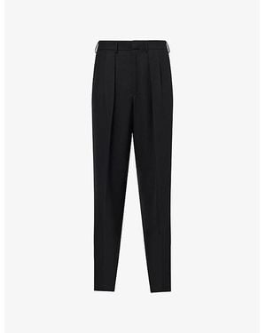 Tom Ford Textured Straight-Leg Wool Trousers - Black