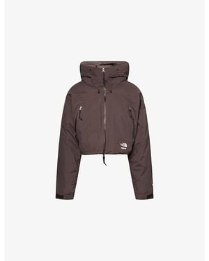The North Face X Skims Cropped Hooded Shell-Down Jacket - Brown
