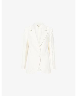 Victoria Beckham Katherine Single-Breasted Woven Blazer - White