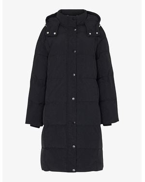 Whistles Una Hooded Shell-Down Puffer Coat - Blue