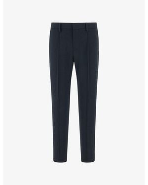 BOGGI Straight-Leg Stretch Cotton-Blend Trousers - Blue